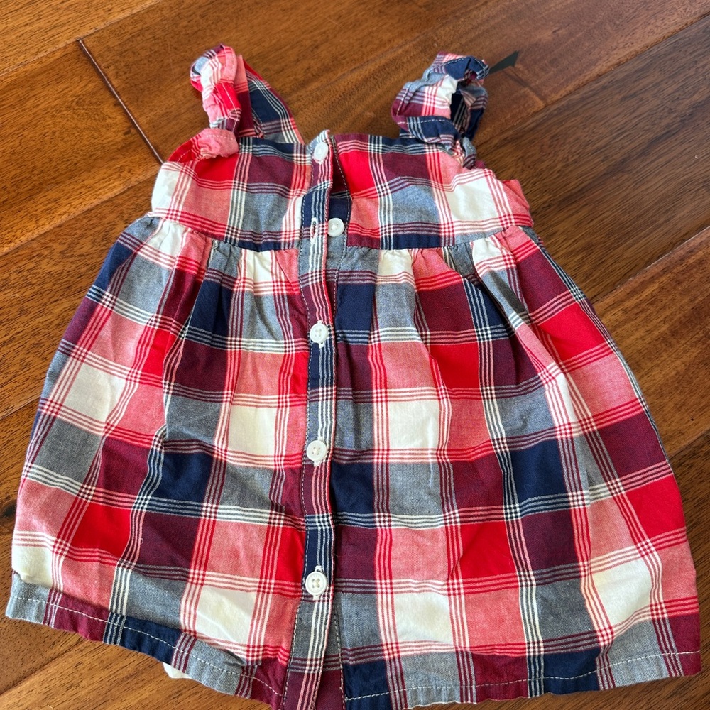 Plaid Red and Blue Kids Casual Dress